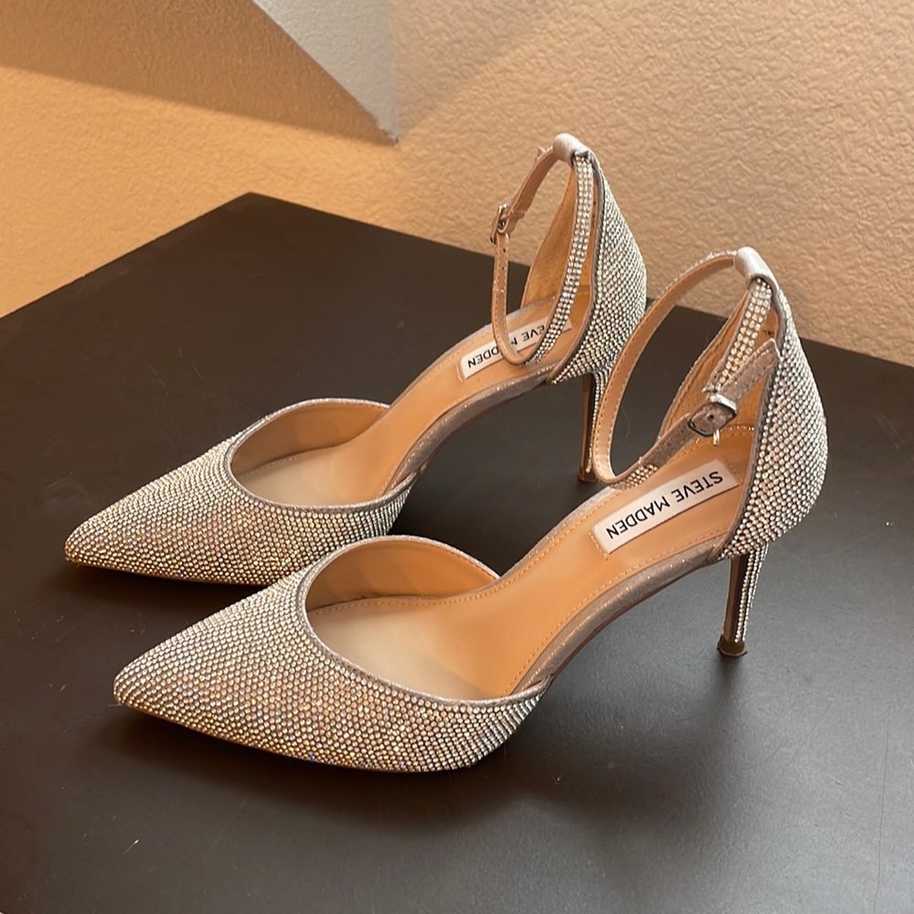 Steve Madden rhinestone dress shoes.  Worn once.  In EUC.